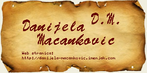Danijela Macanković vizit kartica